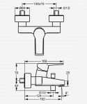 HansaTwist Exposed Shower Mixer - Technical Diagram
